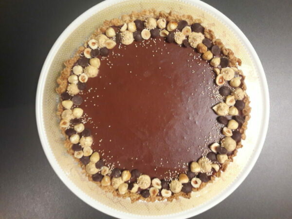 Hazelnoot-chocolade taart